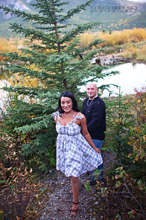 calgary wedding photographer engagement photo shoot  in banff