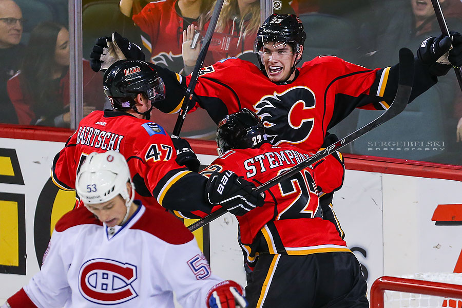 nhl hockey calgary flames vs montreal canadiens sergei belski photo