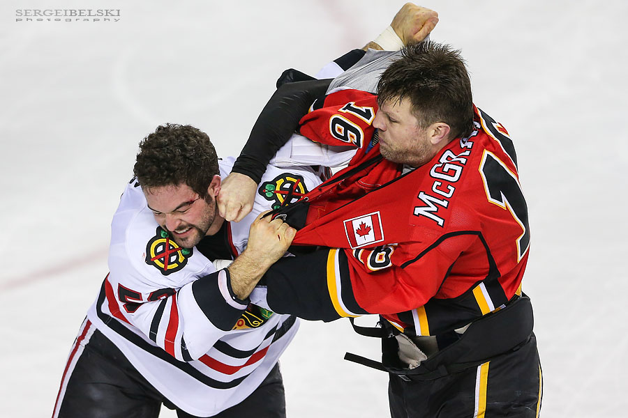 nhl hockey calgary flames vs chicago blackhawks sergei belski photo